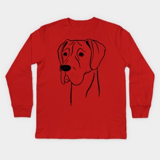 Great Dane (Fawn and Black) Kids Long Sleeve T-Shirt